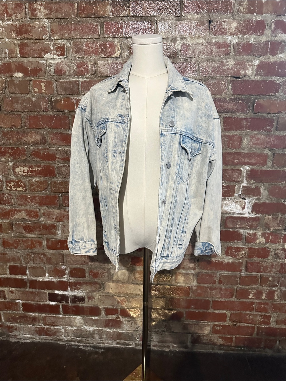 Acid Wash Light Blue Denim Jacket